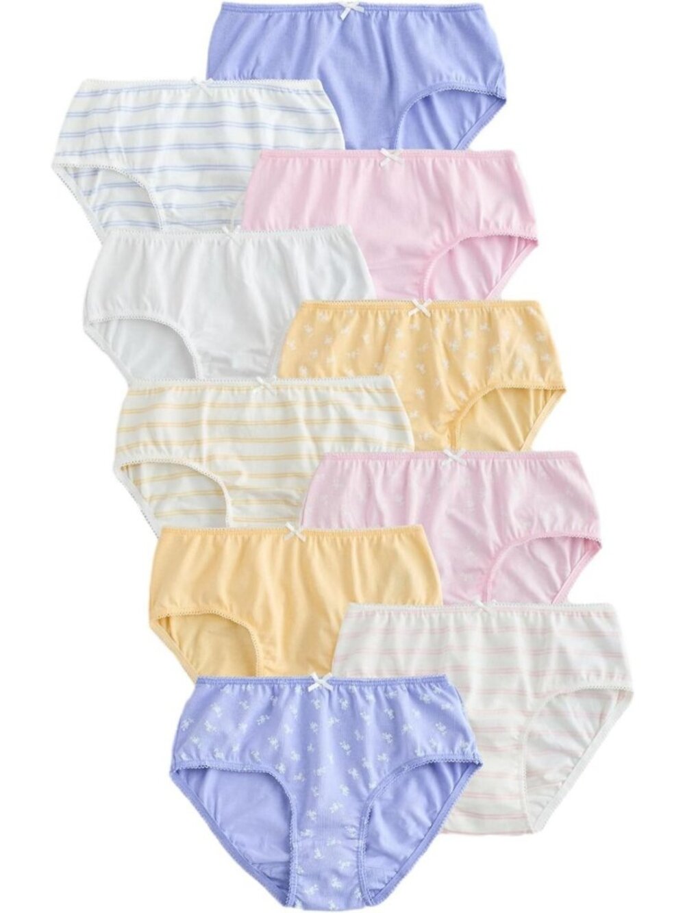 Girls' Briefs 10 Pack - Comfortable Cotton Underwear for Everyday Wear